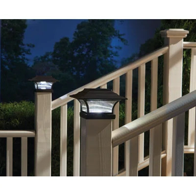 Bronze Solar Powered Integrated LED Fence Post Cap Pack | Wayfair Professional
