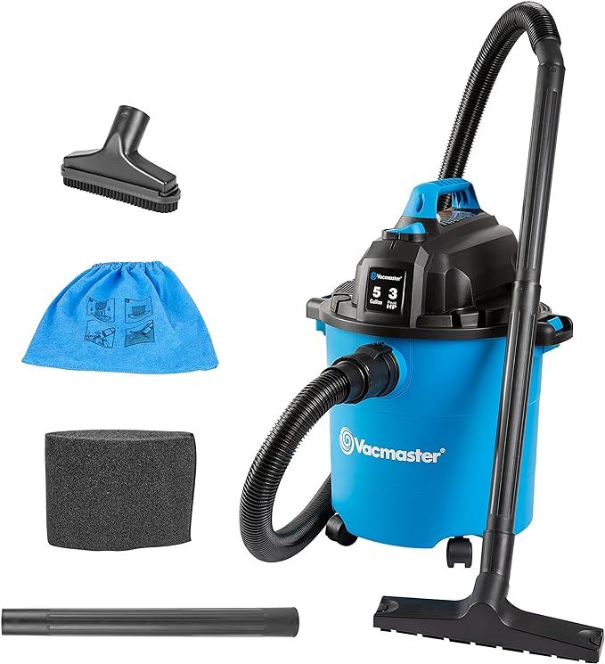 Vacmaster VJC507P 5-Gallon* 3 Peak HP** Wet/Dry Shop Vacuum, Blue, 5 gal | Amazon (US)