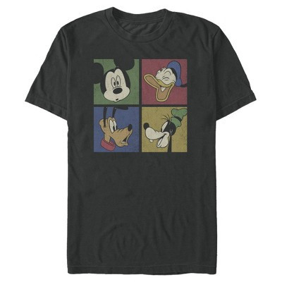 Men's Mickey & Friends Mickey Mouse Character Square  T-Shirt - Black - 3X Large | Target
