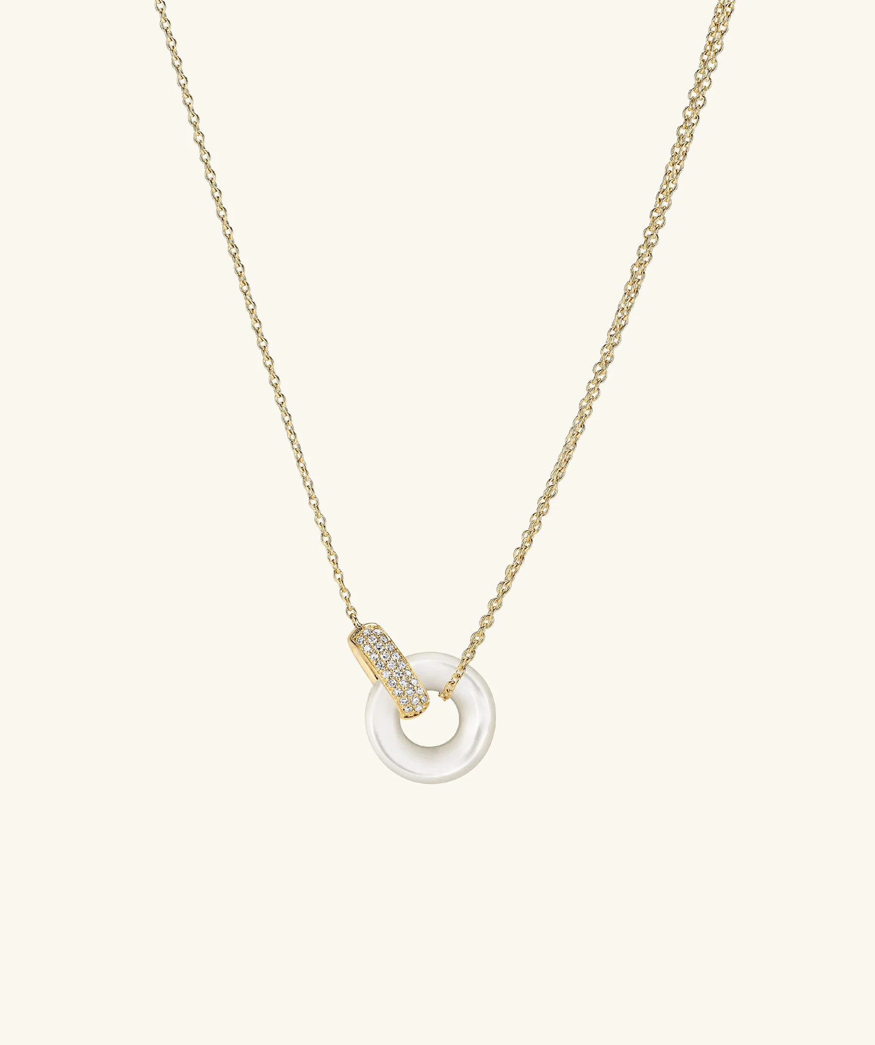 Linked Pavé Diamond Pearl Necklace | Mejuri Fine Crew