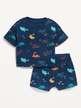 Short-Sleeve Pocket T-Shirt and Shorts Set for Baby | Old Navy (US)