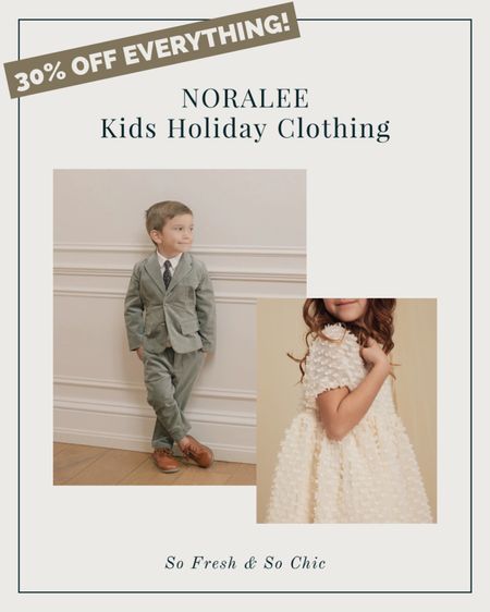 30% off sitewide at Noralee!  Love their girls holiday dresses and boys holiday clothes too!
-
Kids party dresses - kids clothing sale - toddler Christmas party dresses - baby Christmas clothes - girls Christmas party dresses - velvet dress girls - boys pants - boys suits - baby onesies - tulle ruffle collar - velvet shoes girls - children’s sale clothing  - girls velvet tutu dress - boys dress shirt - boys velvet suit #LTKsalealert - family photoshoot outfits - kids formal church outfits - flower girl dress - ring bearer suit 

#LTKkids #LTKCyberweek #LTKHoliday