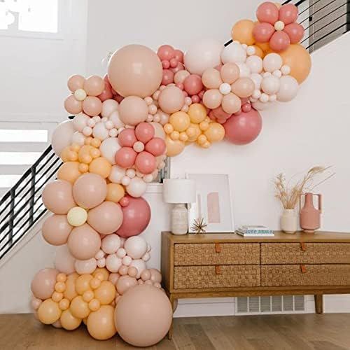 DUBEDAT154pcs Retro Bean Paste Balloon Garland Arch Kit - with Double-suffered White Skin Balloon... | Amazon (US)