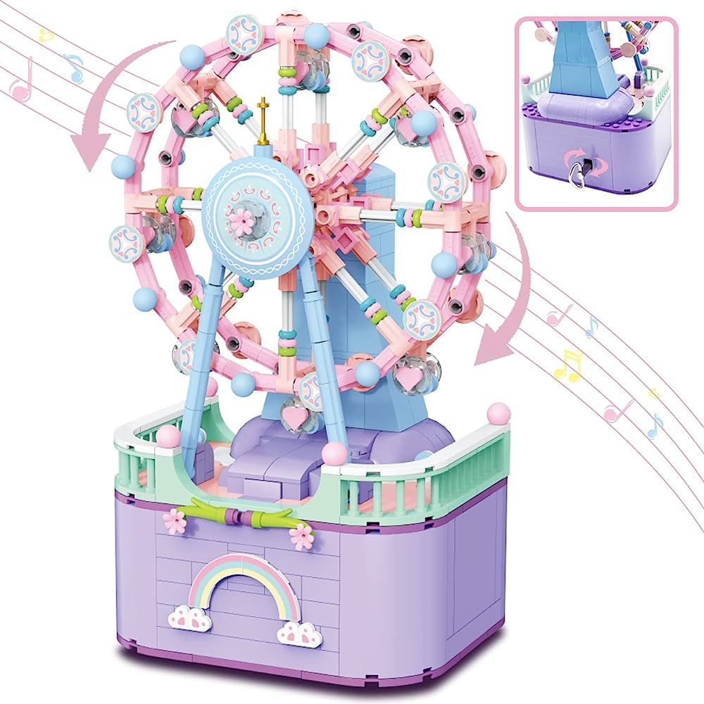 R HOME STORE Music Box Building Toys, Rotating Ferris Wheel DIY Building Block for Girls and Boys... | Amazon (US)