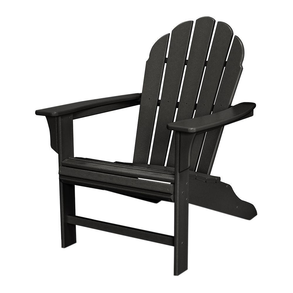 HD Patio Adirondack Chair in Charcoal Black | The Home Depot