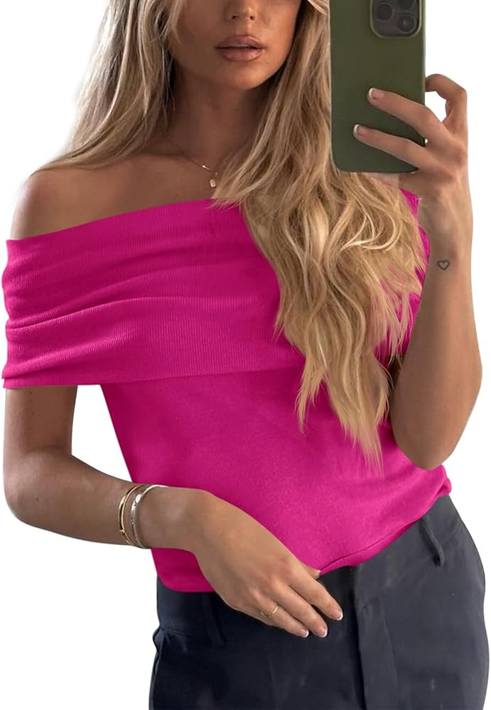 Imily Bela Women's Off The Shoulder Sweaters Casual Knit Sleeveless Summer Y2K Going Out Tops Blo... | Amazon (US)
