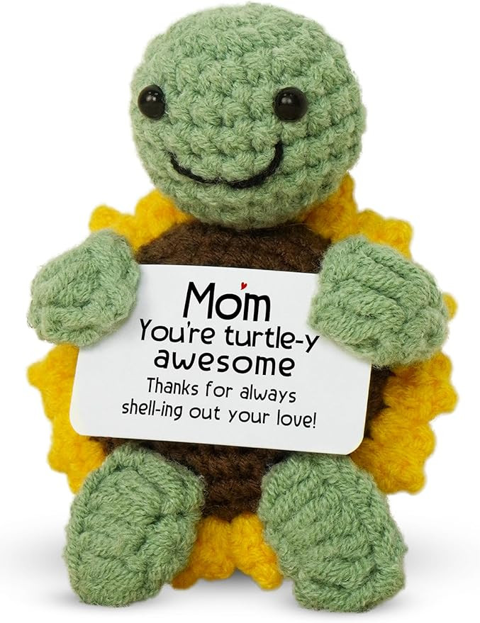 OASSIE Gifts for Mom from Daughter Son - Handmade Positive Crochet Turtle Sunflower - Mothers Day... | Amazon (US)