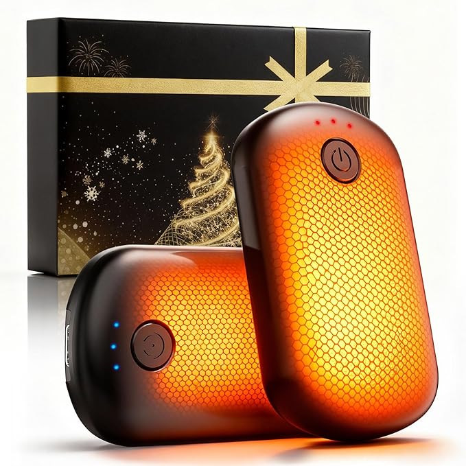 Pocket Size Hand Warmers Rechargeable 2 Pack, 6000mAh Electric Hand Warmers for 24H Safe Heat, 3 ... | Amazon (US)
