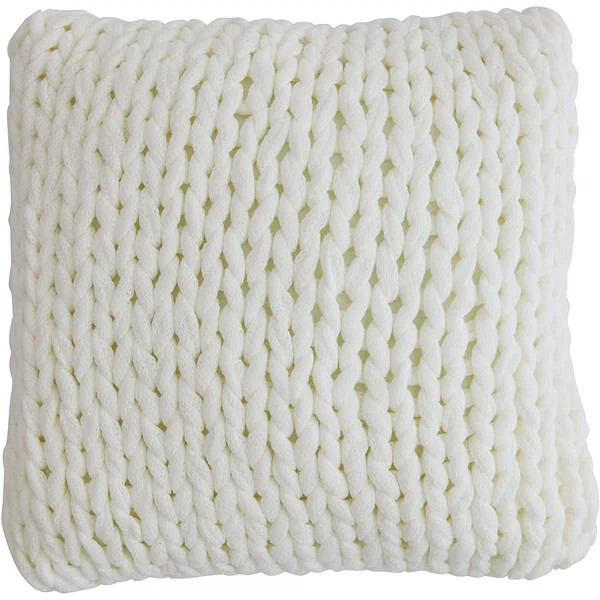 Schulter Chunky Cable Knit 18'' Throw Pillow Cover | Wayfair North America