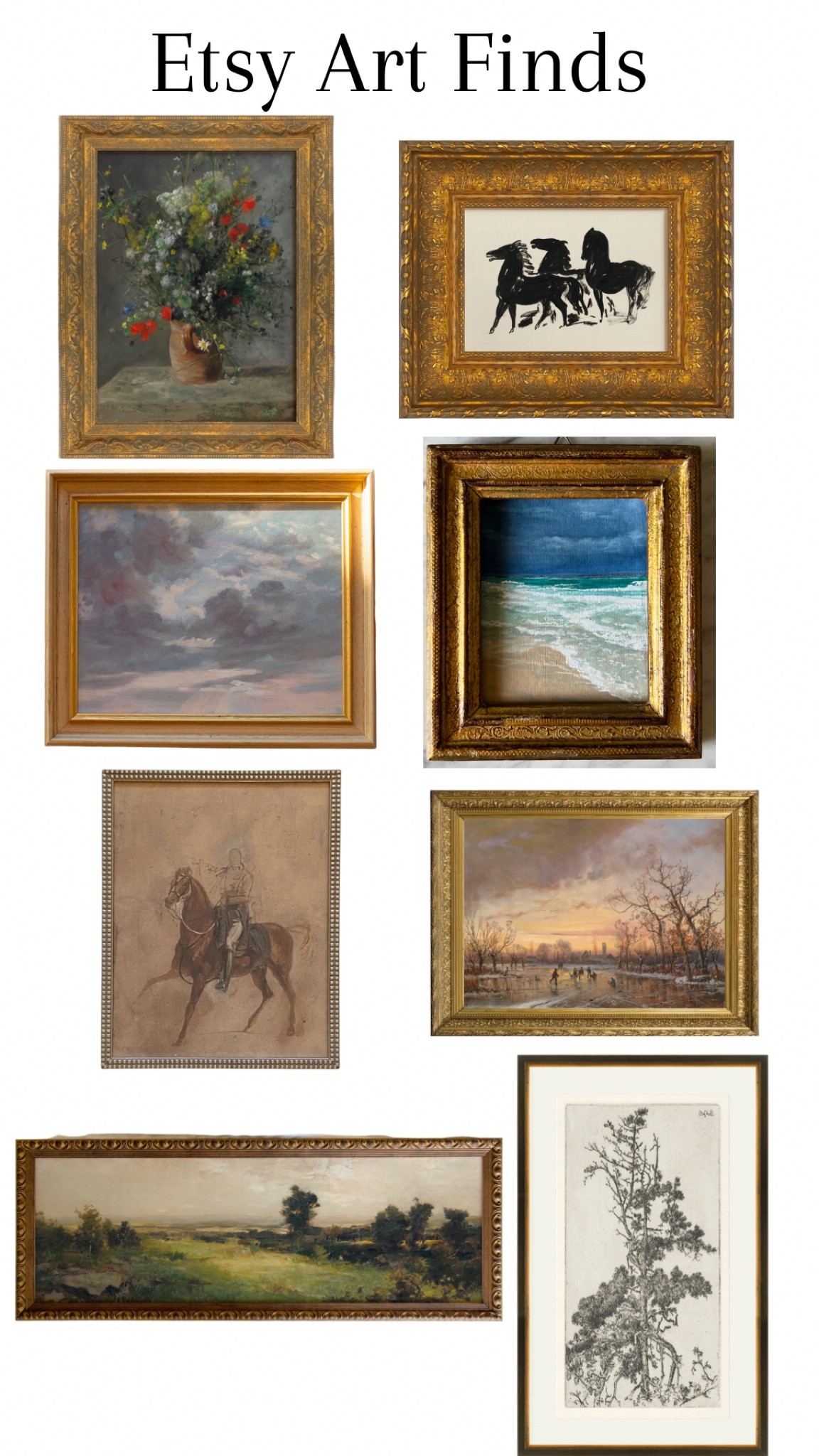 Vintage art, framed art, oil painting, landscape, watercolor, sketch, frame, gold, wood

#LTKCyberweek #LTKstyletip #LTKhome