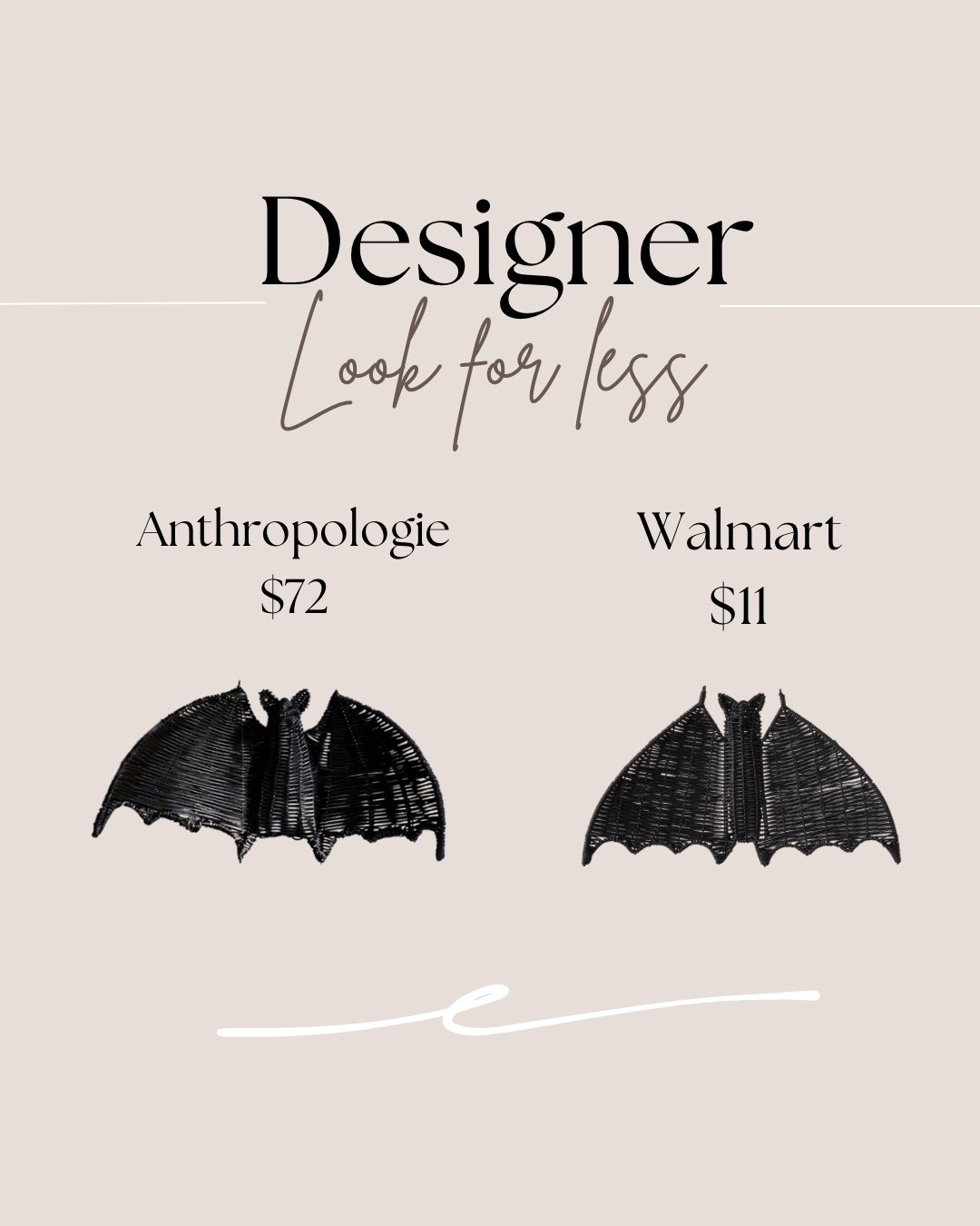 Dupe of the day goes to this woven bat! I actually came across this in store and immediately put a couple in the cart! 
Halloween finds for less, Falloween decor, rattan bat, designer inspired, Anthropologie look for less

#LTKSeasonal #LTKFindsUnder50 #LTKHome