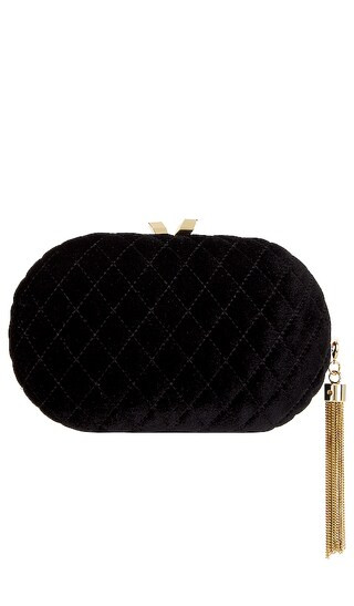 Rikki Quilted Velvet Clutch in Black | Revolve Clothing (Global)