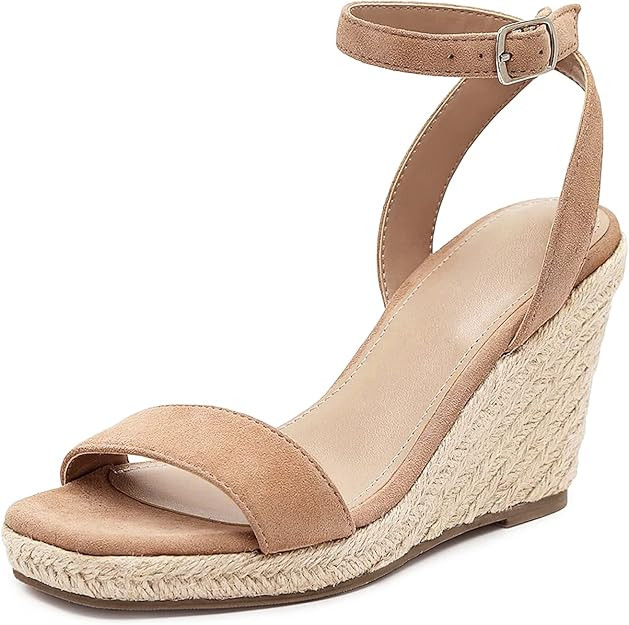 Govdaeor Womens Open Toe Platform Espadrille Wedge Sandals Ankle Strap Buckle High Heels Ladies S... | Amazon (US)