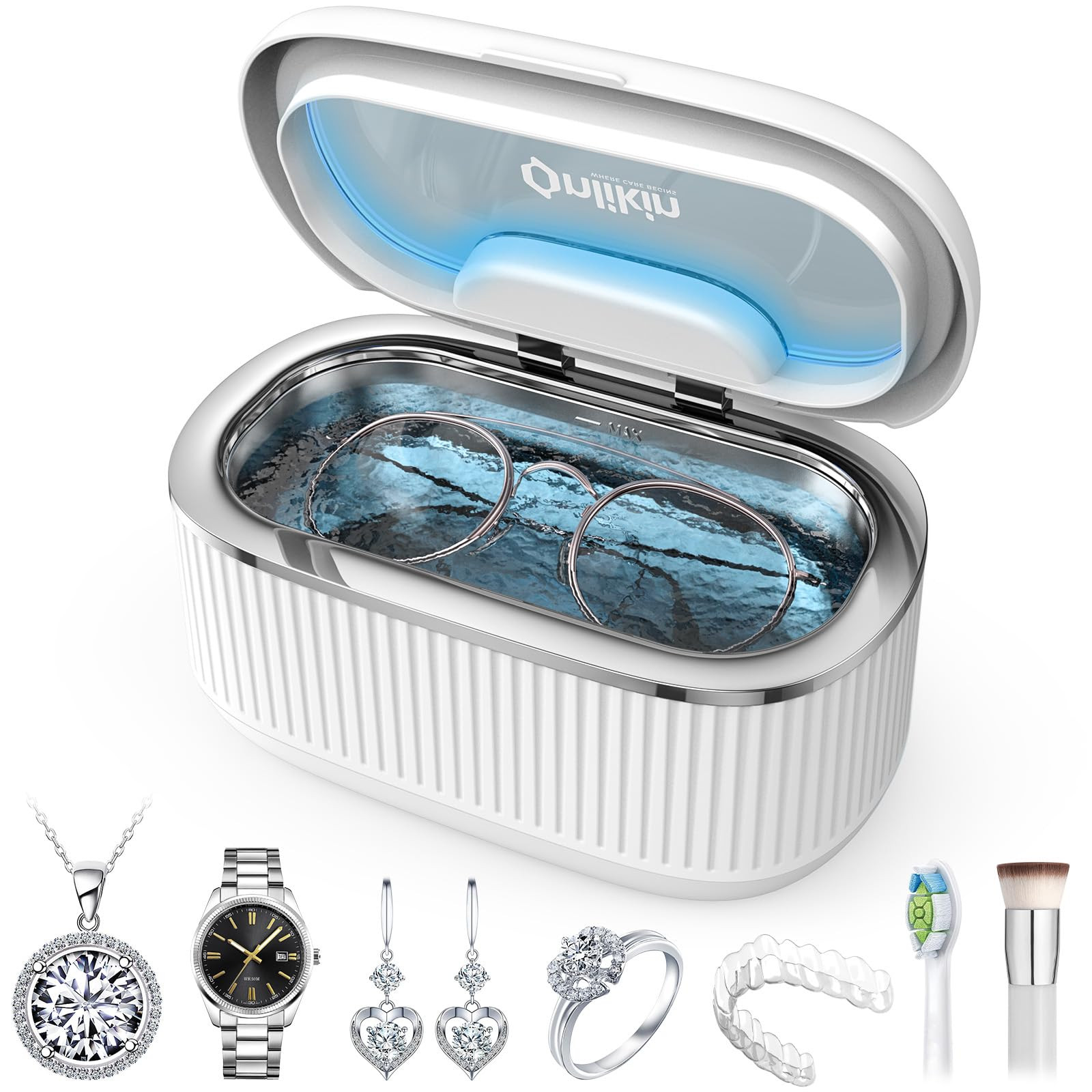 35W Ultrasonic Jewelry Cleaner, 45KHz Retainer Cleaner for Jewelry, 5 Timer & 3 Power Modes, Eyeg... | Amazon (US)