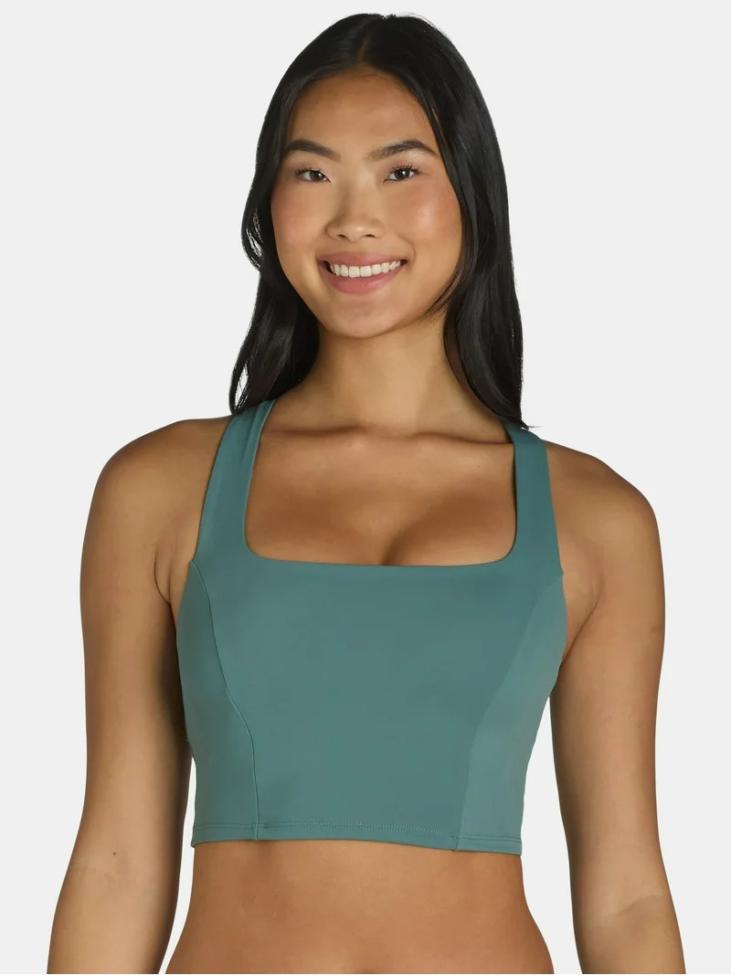 Avia Square Neck Sports Bra for Women, Medium Support, S-3XL | Walmart (US)