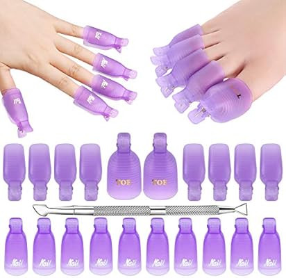 Makartt Gel Nail Polish Remover Clips Kit with 20 Pcs Resuable Finger and Toenail Acrylic Nail Po... | Amazon (US)