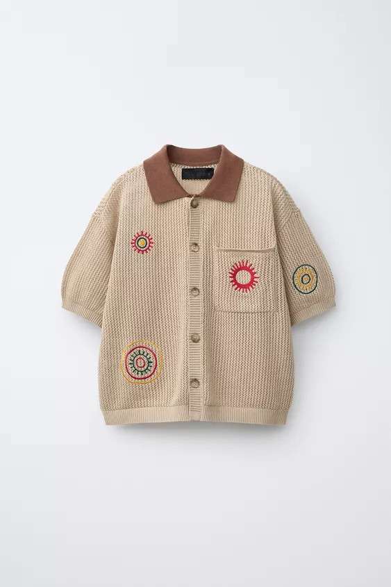 EMBROIDERED KNIT SHIRT | Zara US