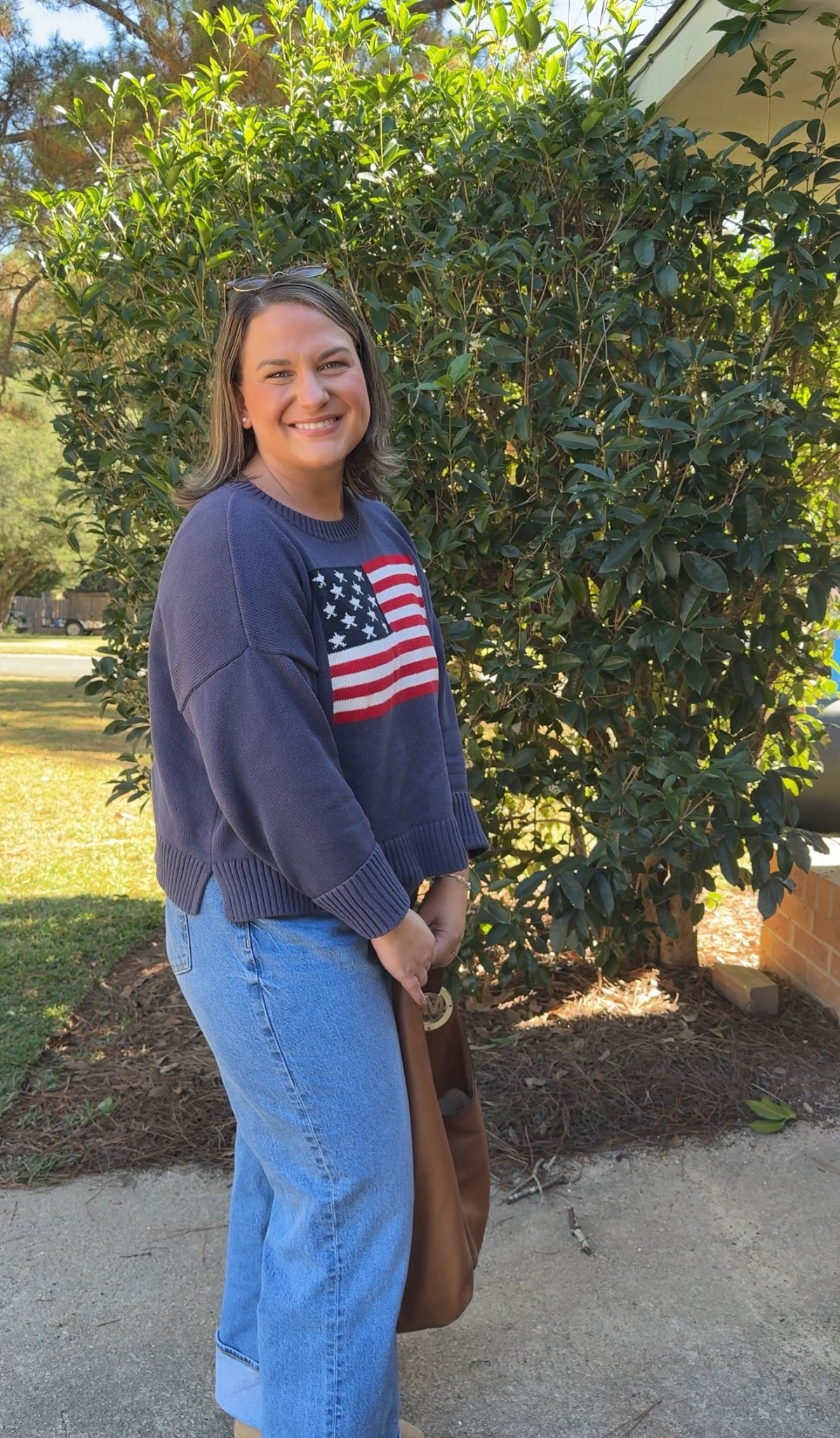 Sweater weather
Flag sweater
Jeans
Mary Jane’s 