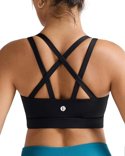 RUNNING GIRL Sports Bras for Women,Molded Cup Strappy Running High Support Sports Bras Workout Yo... | Amazon (US)