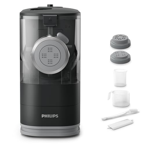 Philips Kitchen Appliances Compact Pasta and Noodle Maker, Viva Collection, Comes with 3 Default Classic Pasta Shaping Discs, Fully Automatic, Recipe Book, Small, Black (HR2371/05) | Amazon (US)