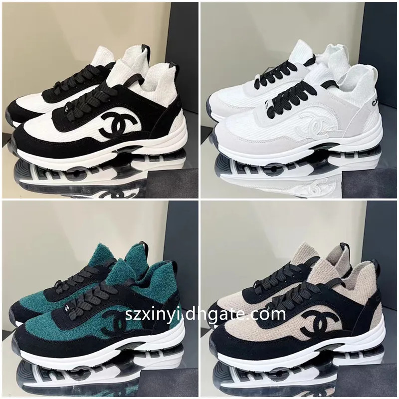 Cha-nel DUPE Boots Women's Knitted Sports Sneakers for Women Shoes Color Blocked EU35-41 | DHGate