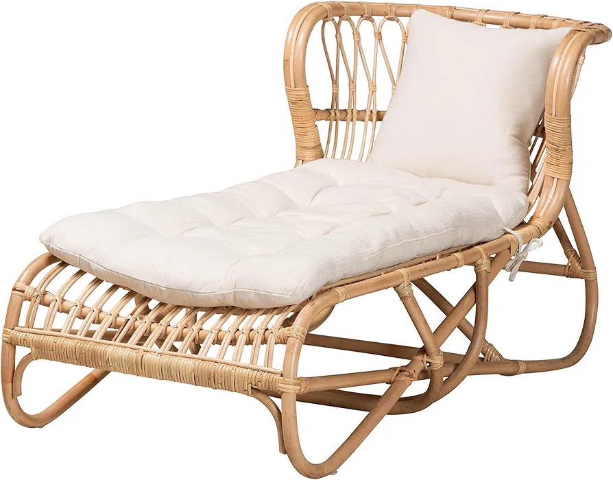 bali & pari Delara Natural Rattan Chaise, One Size | Amazon (US)