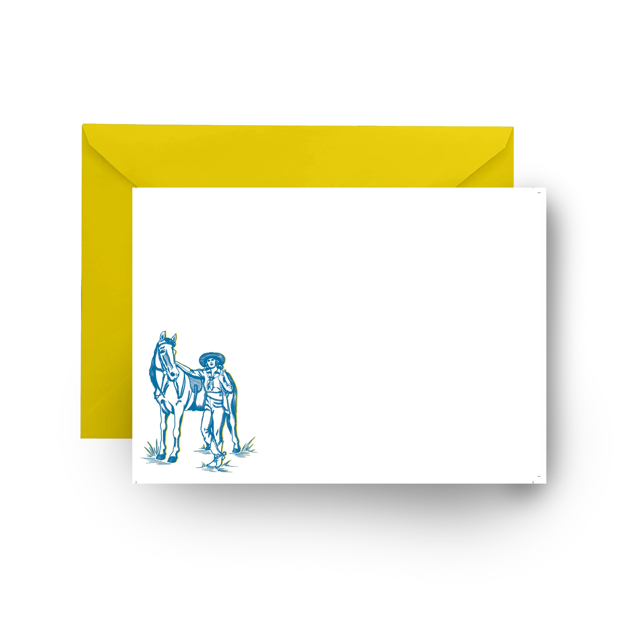 Fort Worth Cowgirl Flat Notecard Set | Katie Kime Inc