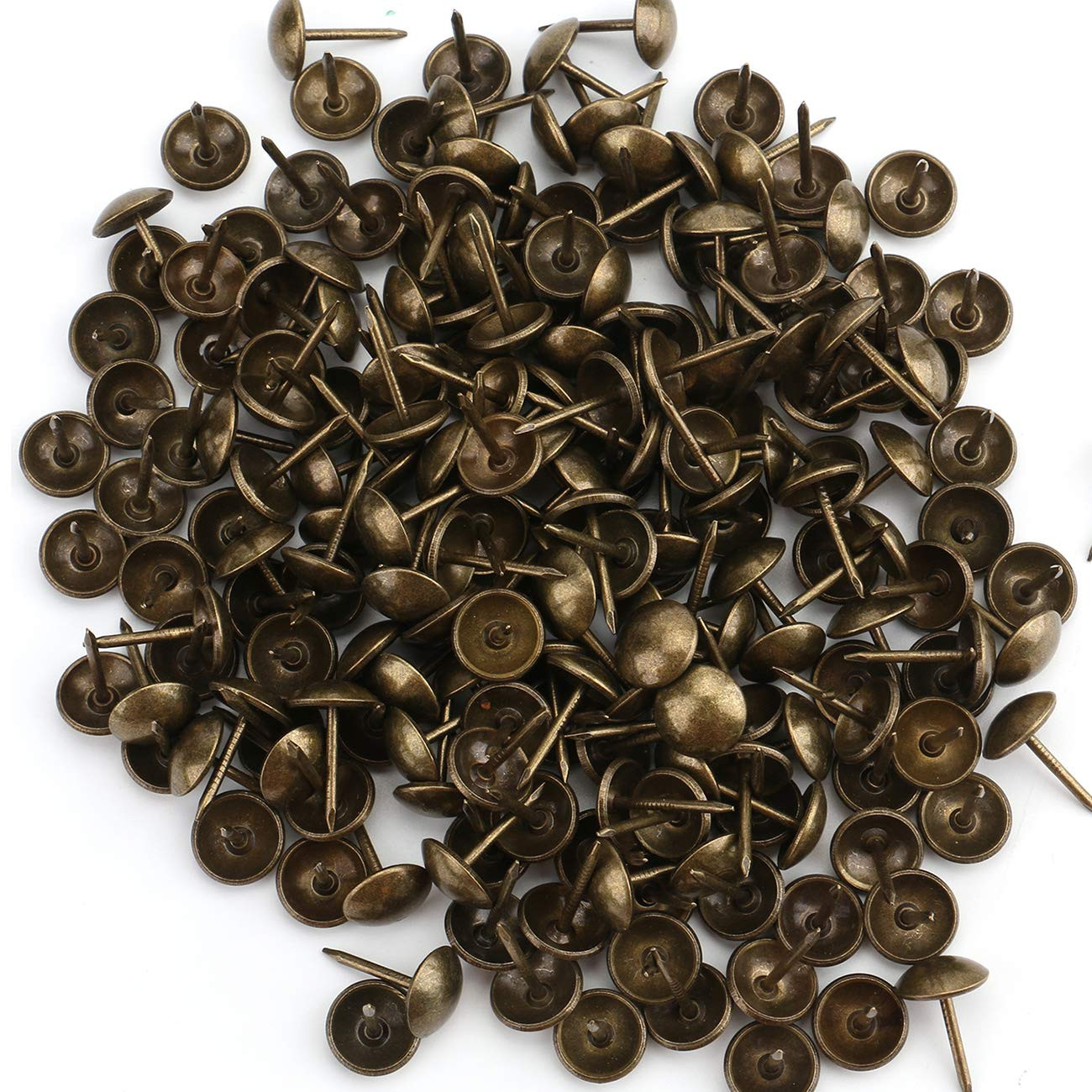 Kingrol 500 Count Upholstery Nails Pins, 7/16"/11mm Antique Brass Finish Furniture Tacks Upholste... | Amazon (US)