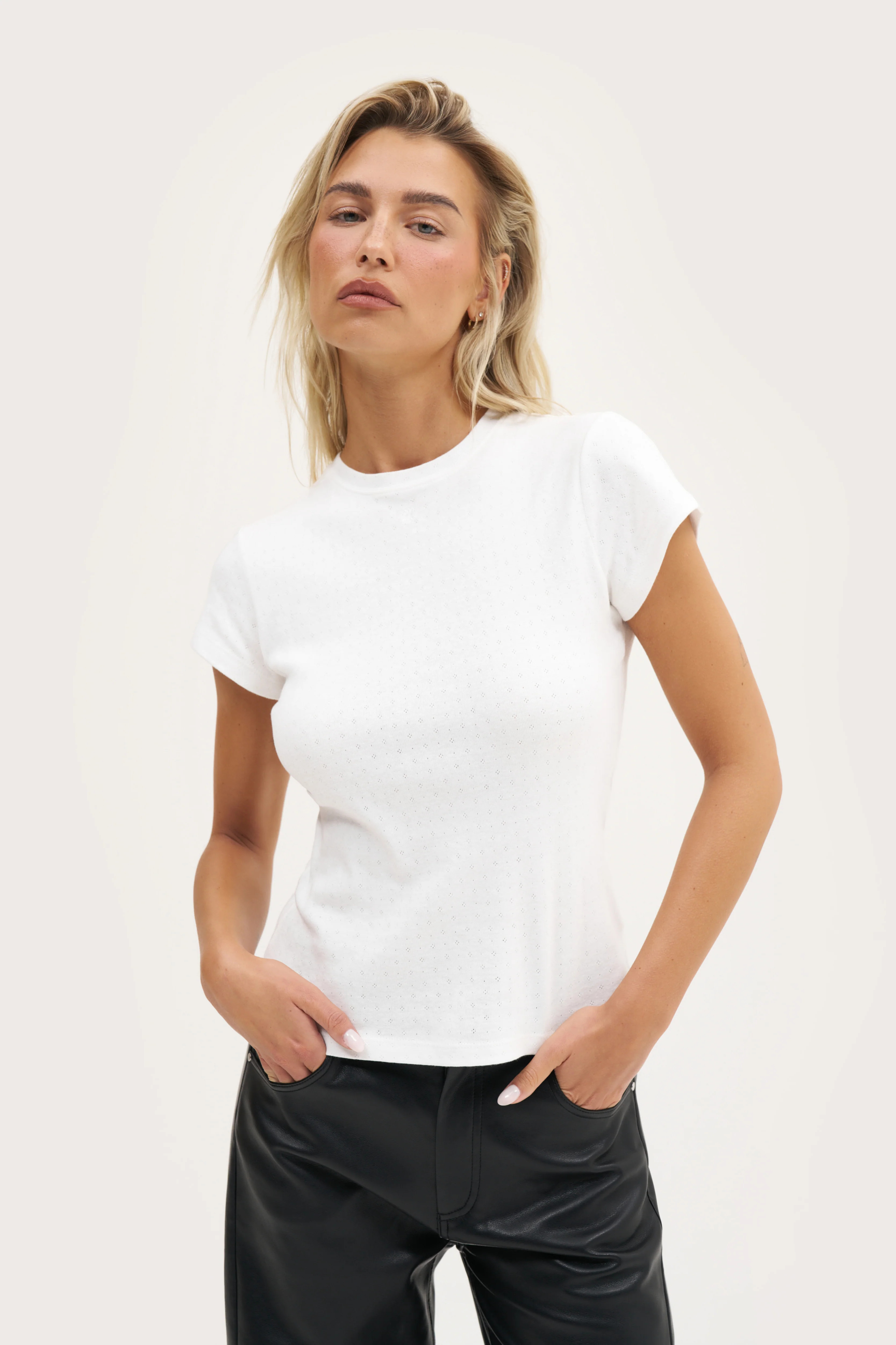 Dreamer Pointelle Tee - Off White | Maebe UK
