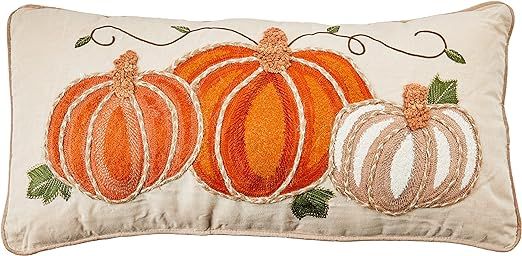 Mud Pie Lumbar Emb Pumpkin Pillow, 1 Count (Pack of 1), Multicolor | Amazon (US)