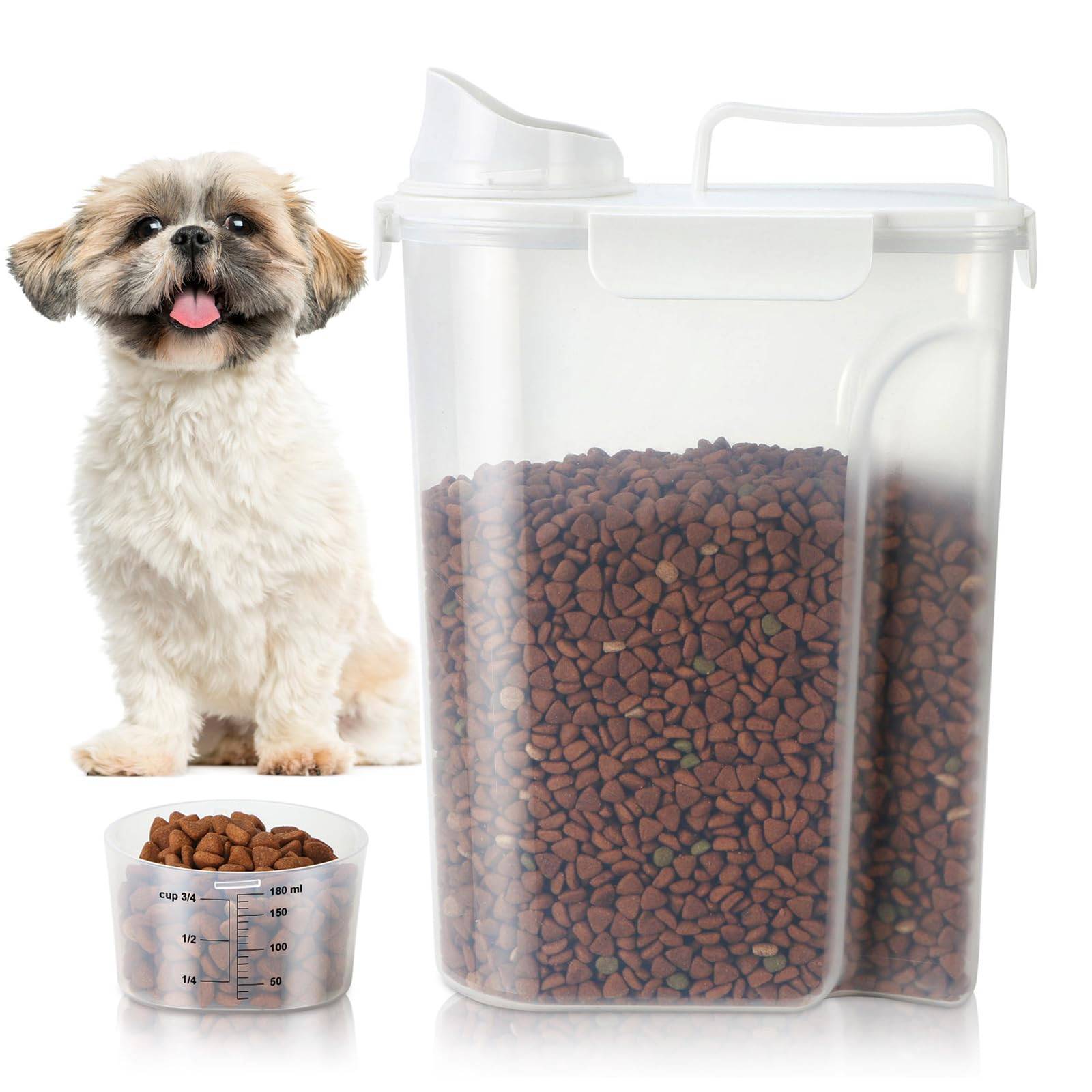 TBMax Dog Food Storage Container 5-7 lbs, Airtight Cat Food Container with Larger Spout & Measuri... | Amazon (US)
