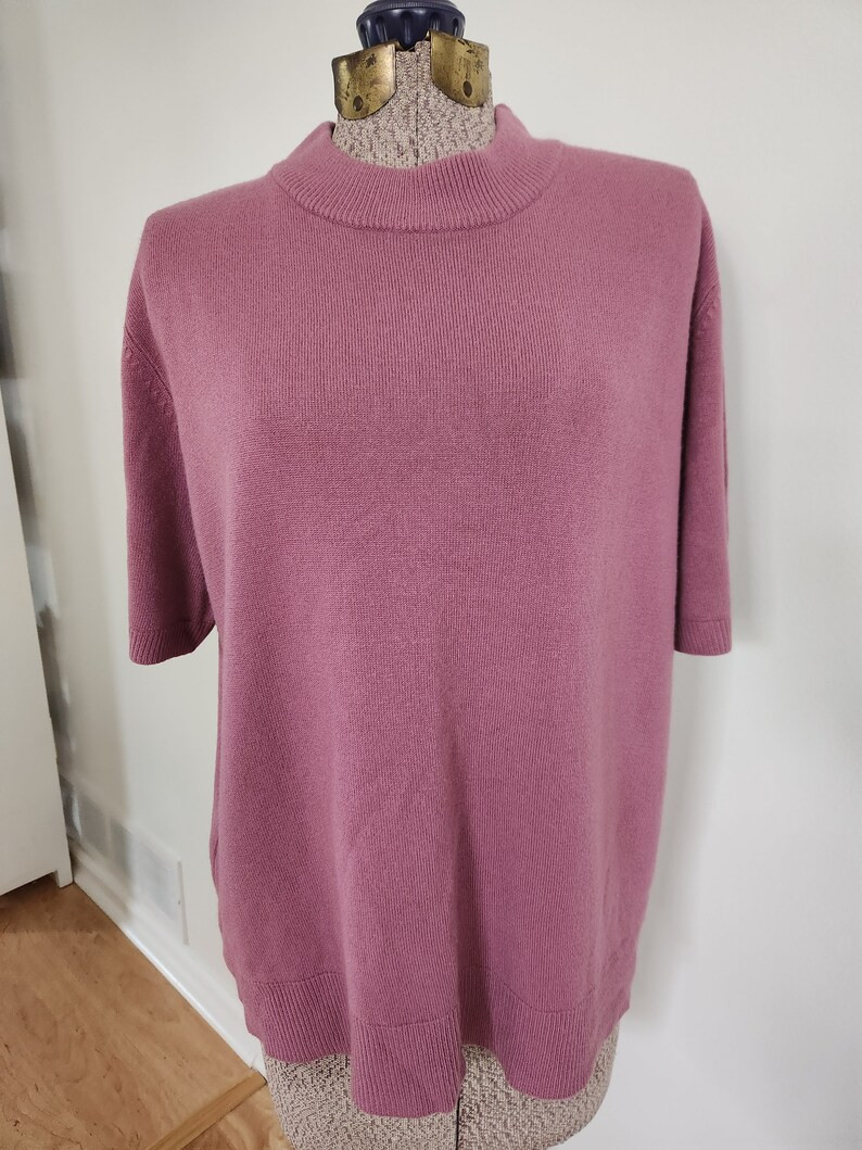 Vintage Sag Harbor Dusty Pink Knit Mock Neck Tee Shirt --- Retro Simple Soft Casual Women's Cloth... | Etsy (US)