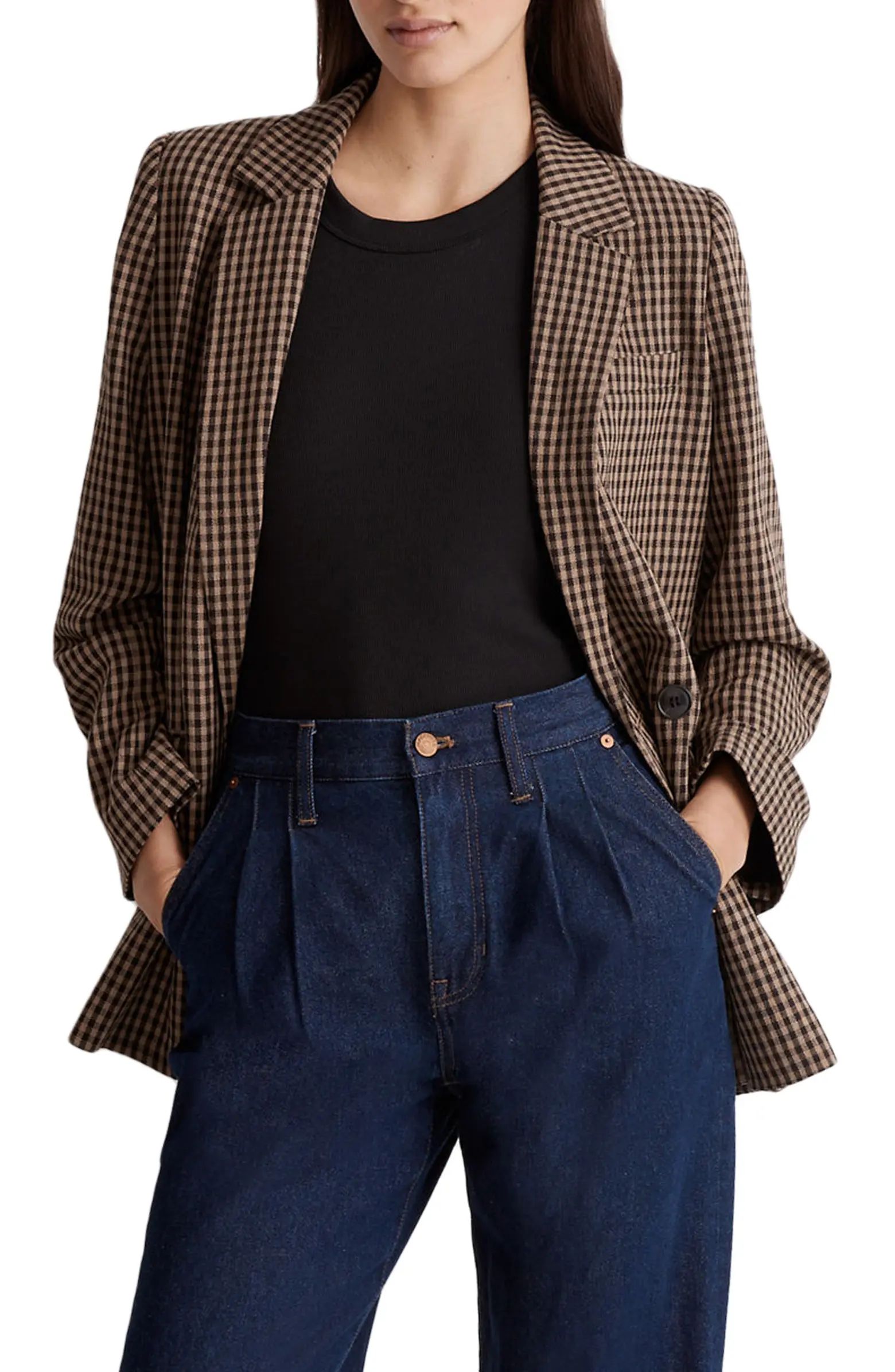 Madewell Caldwell Plaid Double Breasted Blazer | Nordstrom | Nordstrom