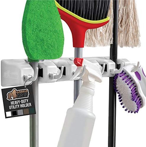 Gorilla Grip Mop and Broom Holder, Easy Install Wall Mount Storage Rack, Organize Cleaning Suppli... | Amazon (US)