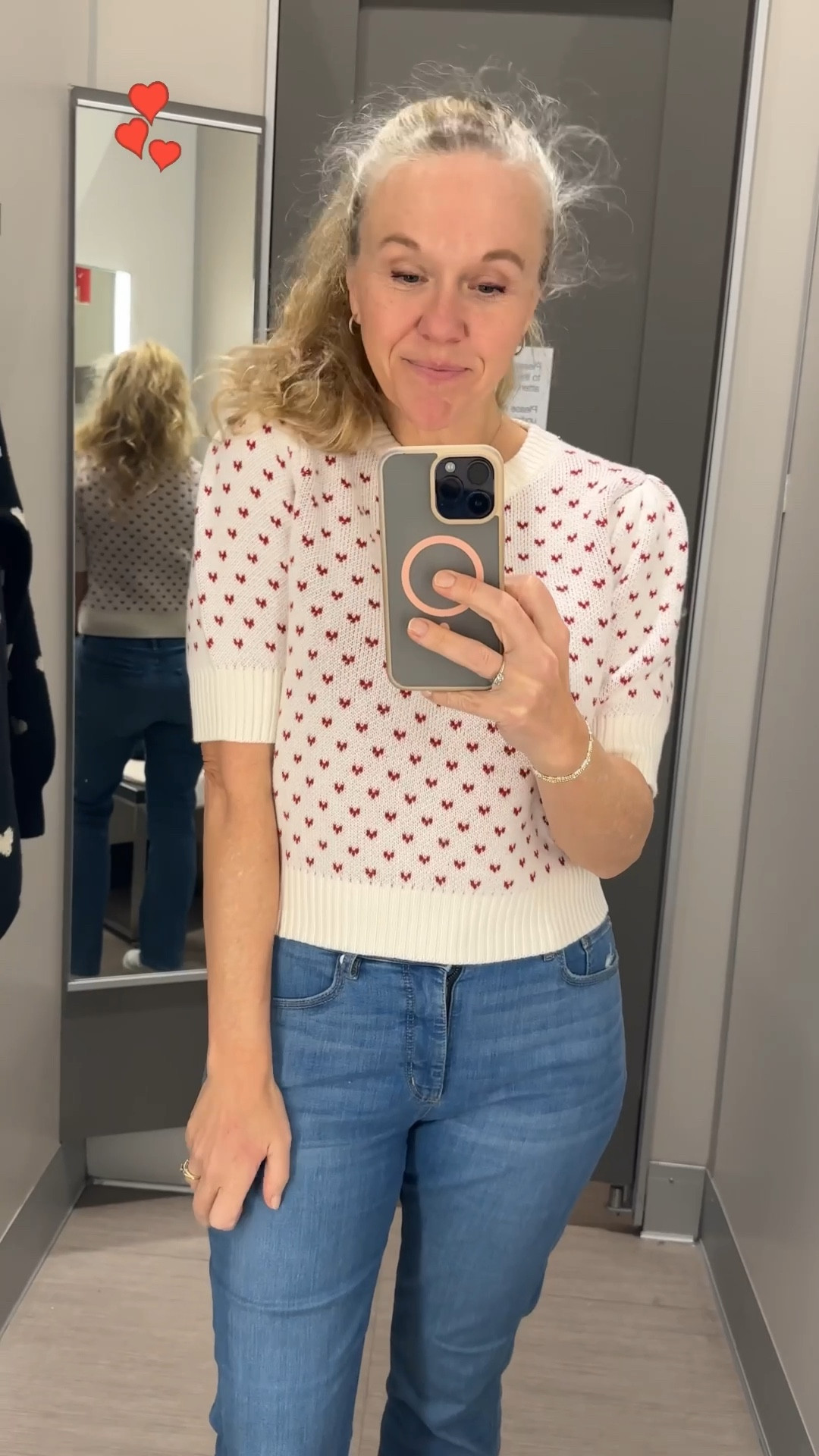 Went in for bed pillows.. and left with bed pillows.  Proud of myself.  But I really want these sweaters! ❤️🤍🖤 I love them both! There were so many cute Valentines finds at Target today!

Also? I can’t do the cropped barrel pants.  I think I need to try some full length ones. 
#heartsweater #valentines #targetrun #valentinesday #simplestyle #over50 #universalthread 

#LTKvlog #LTKSeasonal #LTKOver40