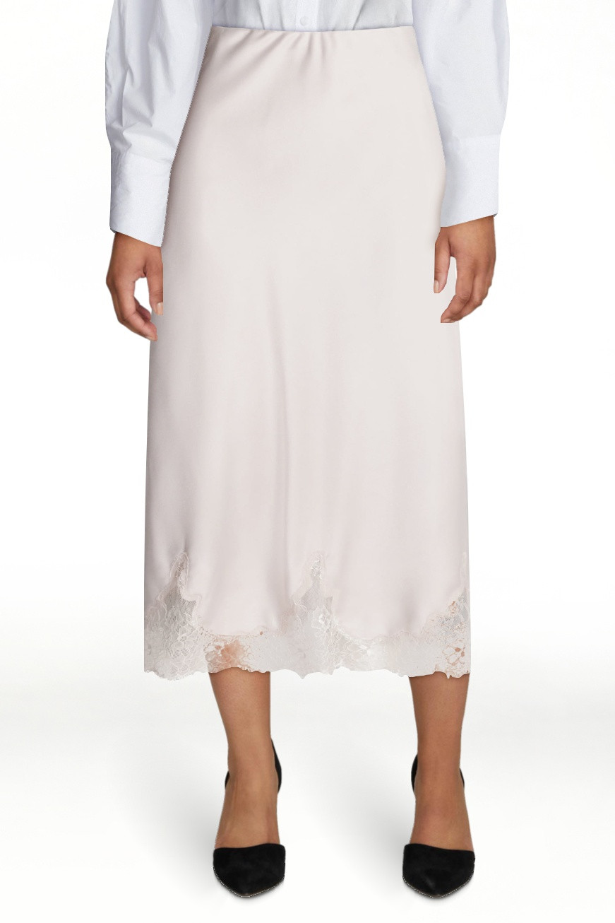 Scoop Women's Midi Slip Skirt with Lace Trim, Sizes XS-XXL - Walmart.com | Walmart (US)