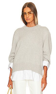 Brochu Walker Raya Ruched Crew Looker in Oyster Grey Melange from Revolve.com | Revolve Clothing (Global)