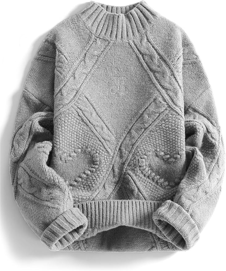 Aelfric Eden Women's Oversized Cable Knit Chunky Sweater Mock Neck Long Sleeve Heart Knit Pullove... | Amazon (US)