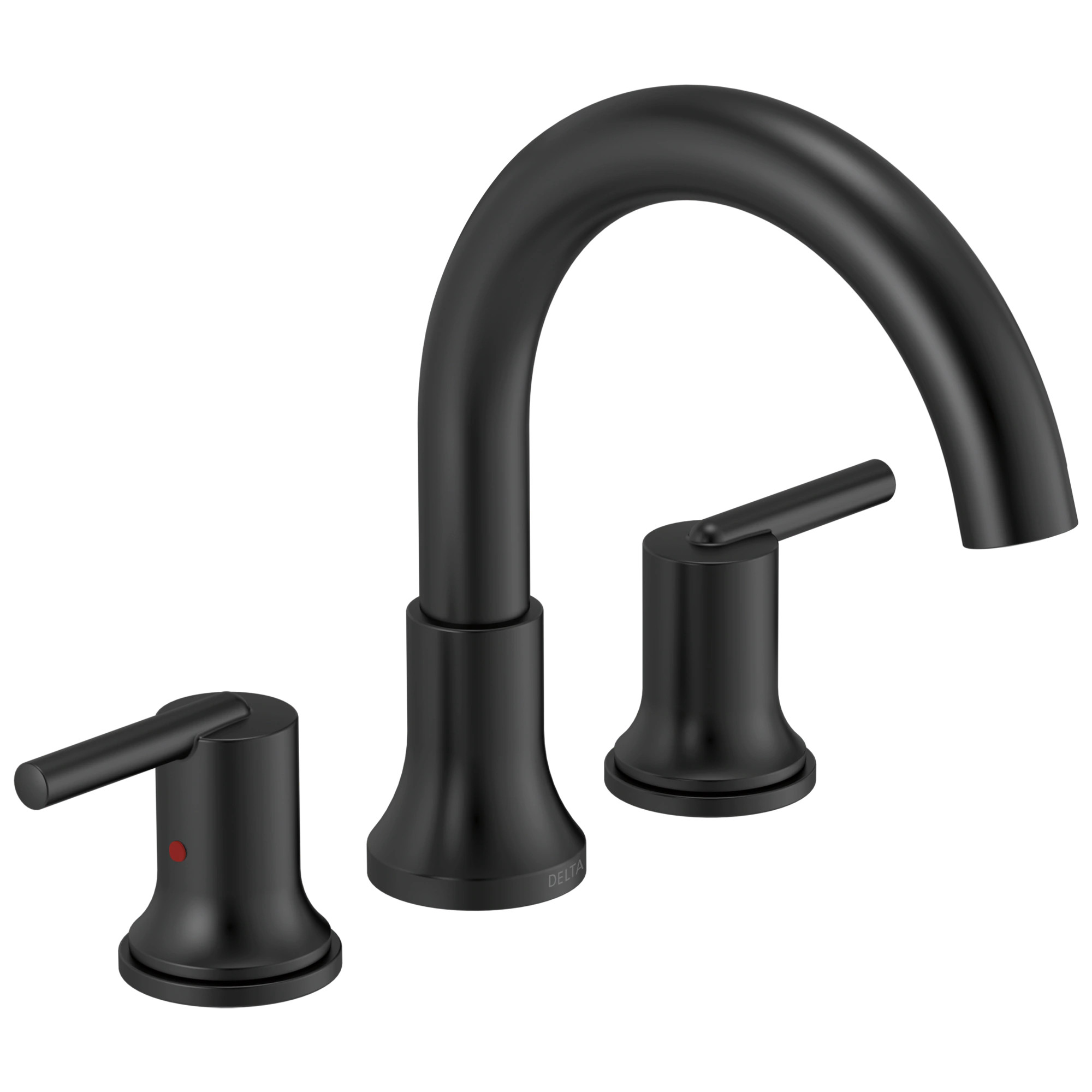 Delta Trinsic Matte Black 2-handle Deck-mount Roman High-arc Bathtub Faucet | T2759-BL | Lowe's
