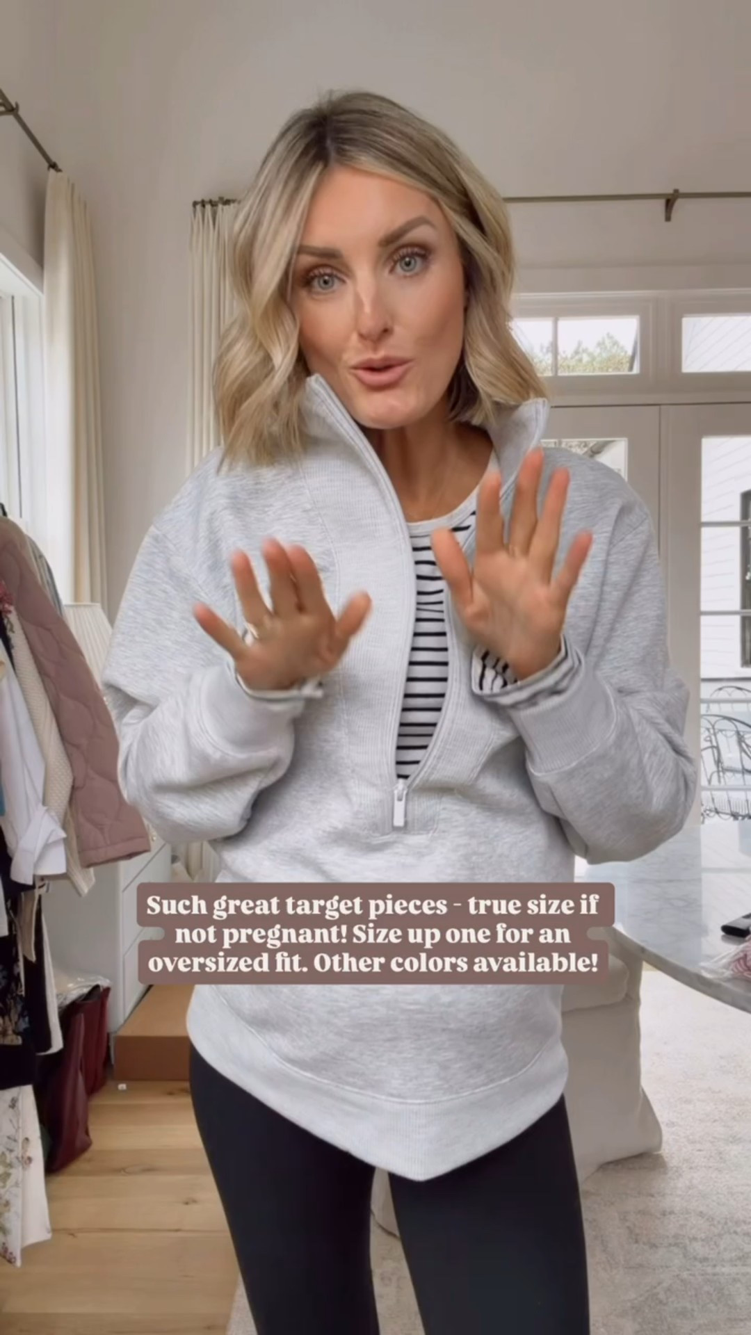 This half zip has been a piece I’ve pulled for lots recently! So comfy & it comes in two other colors! Under $50! Wearing size medium to accommodate the bump, but would go with your true size if you’re not expecting. 

Loverly Grey, Target find, Target fashion, athleisure, activewear, half zip, quarter zip, pullover, winter fashion, winter outfit ideas 

#LTKActive #LTKFindsUnder50 #LTKootd