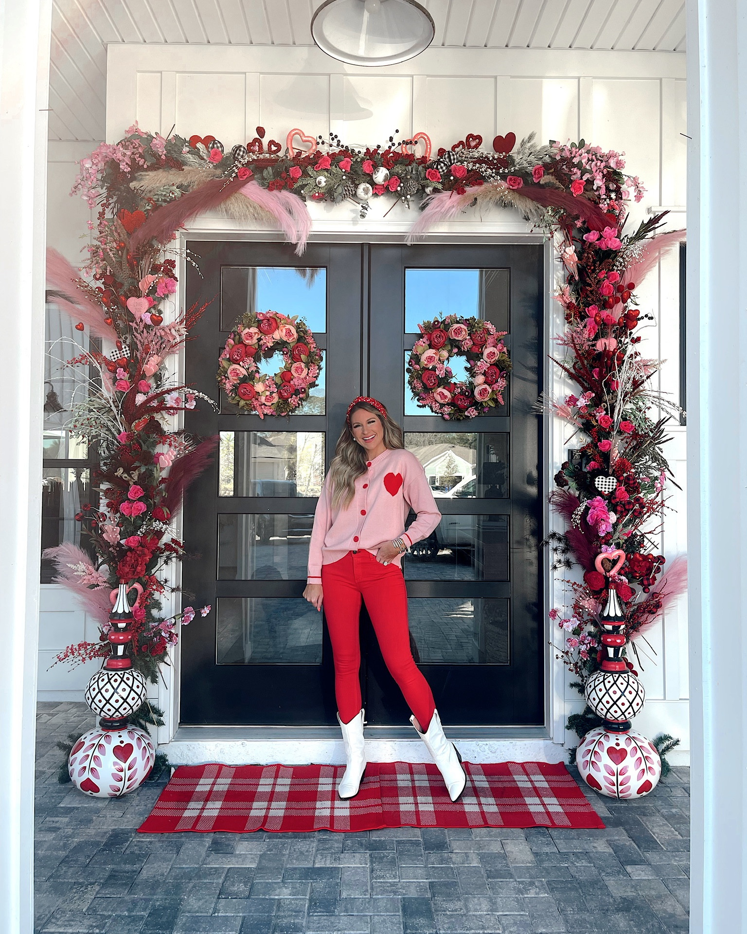 In a one size cardigan, medium pants, boots and headband for Valentine’s Day from Amazon - all fits TTS.

#LTKunder50 #LTKSeasonal #LTKstyletip