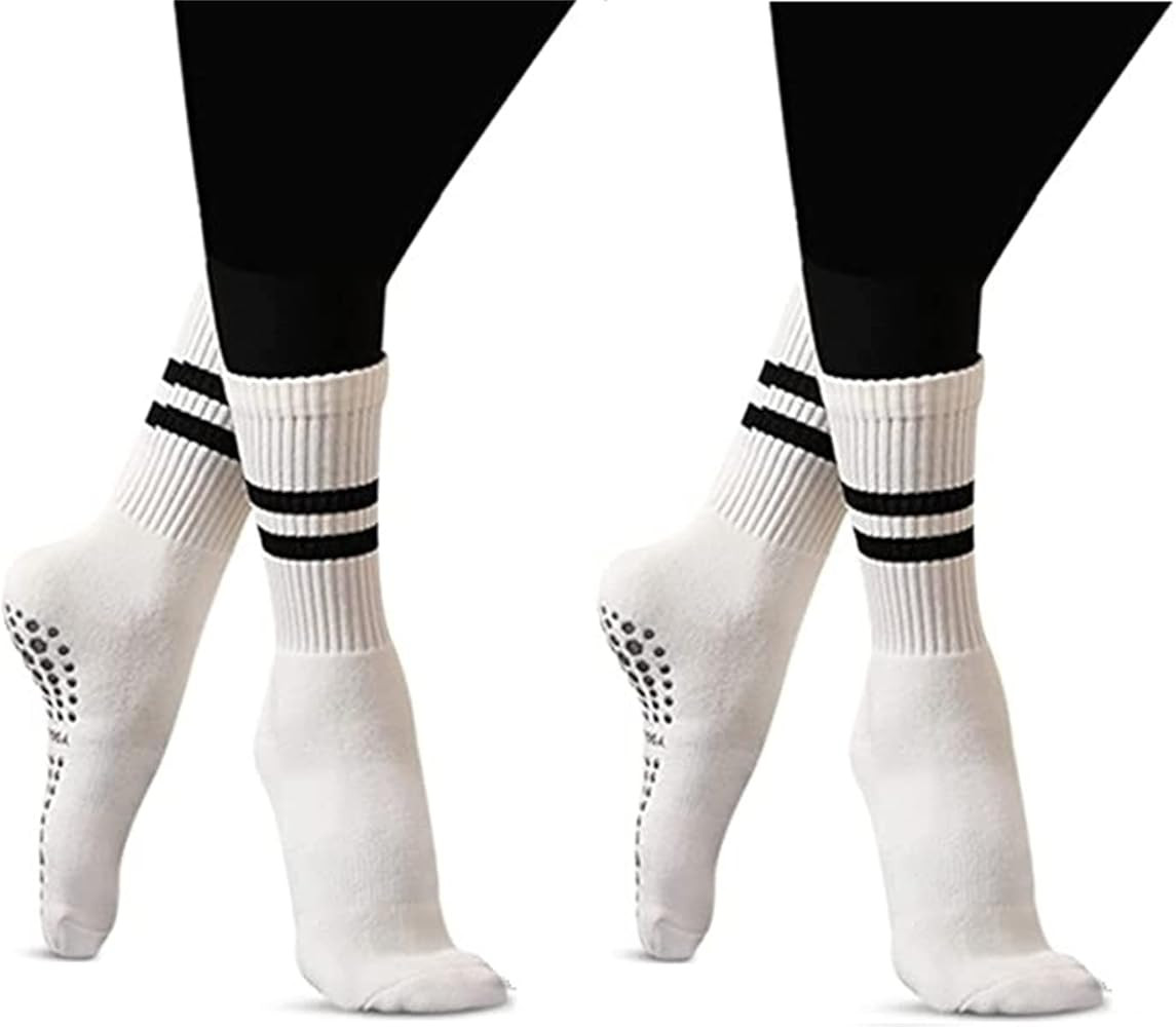 Flydo Pilates Grippy Socks with Grips for Women Yoga Non Slip Long Socks for Pure Barre, Ballet,D... | Amazon (US)