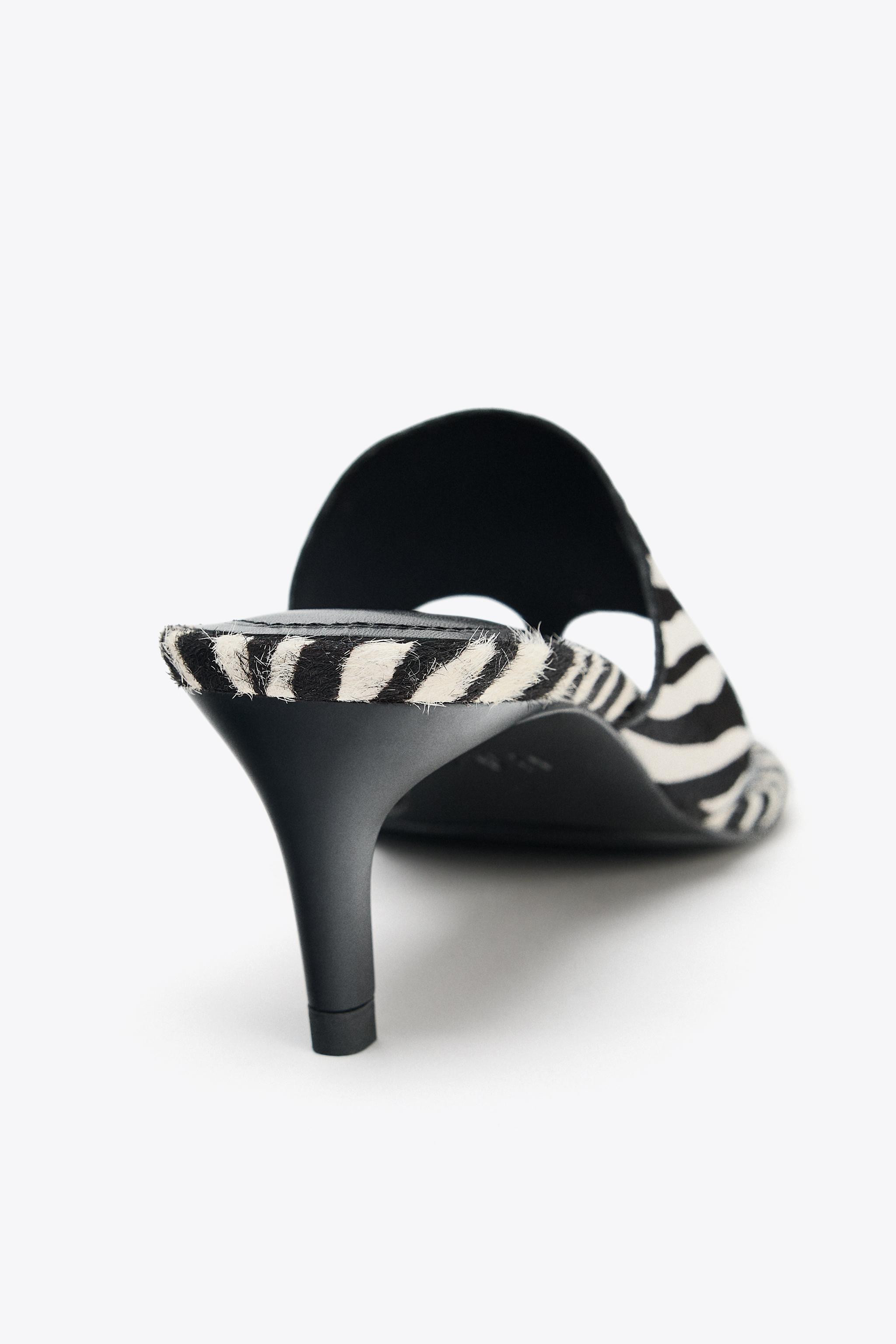 ANIMAL PRINT LEATHER SANDALS | Zara UK