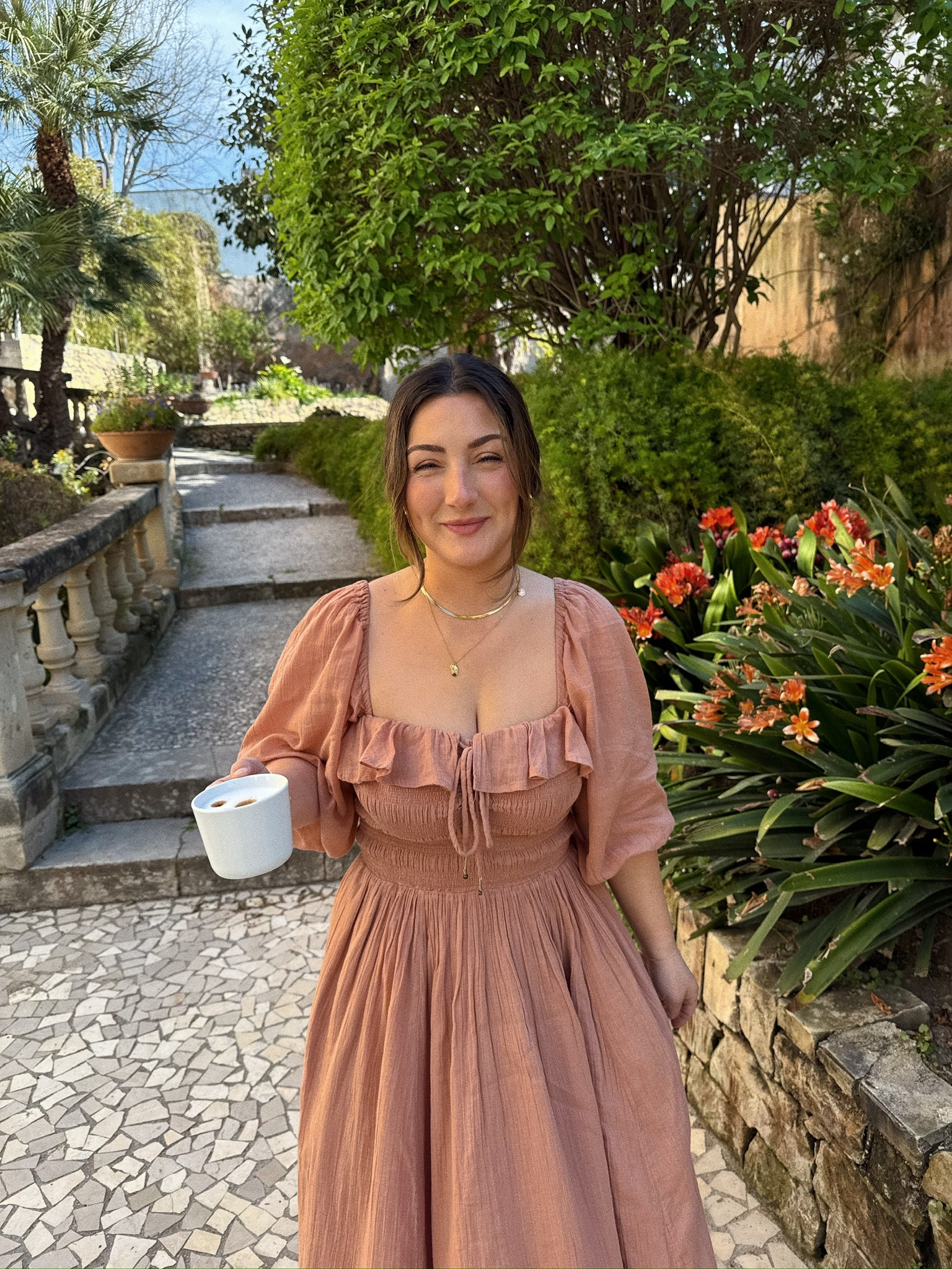 Petite friendly dress! 

Dress size small - color tuscany
Favorite flats- so comfortable and they go with everything!!!

(Also linked similar dress that is almost identical which I used to own and flats from Amazon!) 

I also added a cute cardigan to wear when it’s cold! Size small petite 

Vacation outfit, Italy outfits, petite fashion 

#LTKSeasonal #LTKTravel #LTKPetite