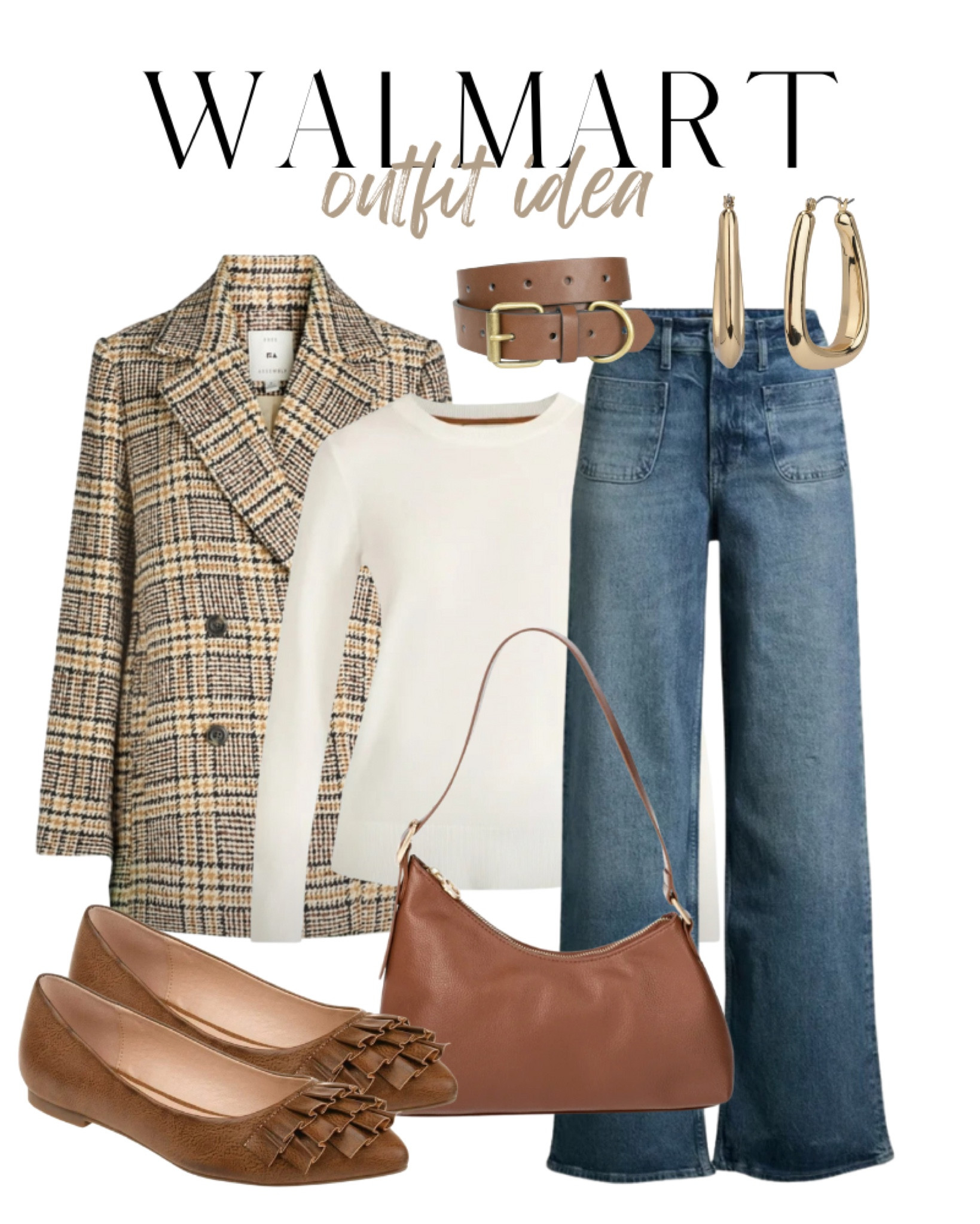 Fall outfit, Walmart new arrivals, plaid overcoat, wide leg jeans, workwearr

#LTKWorkwear #LTKSeasonal #LTKStyleTip