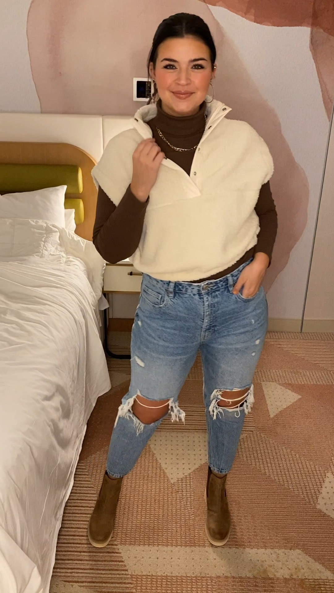 A warm and comfy look. Gotta love some Old Navy and H&M prices!!! Wearing a large in the turtleneck and vest! 

#LTKtravel #LTKstyletip #LTKSeasonal