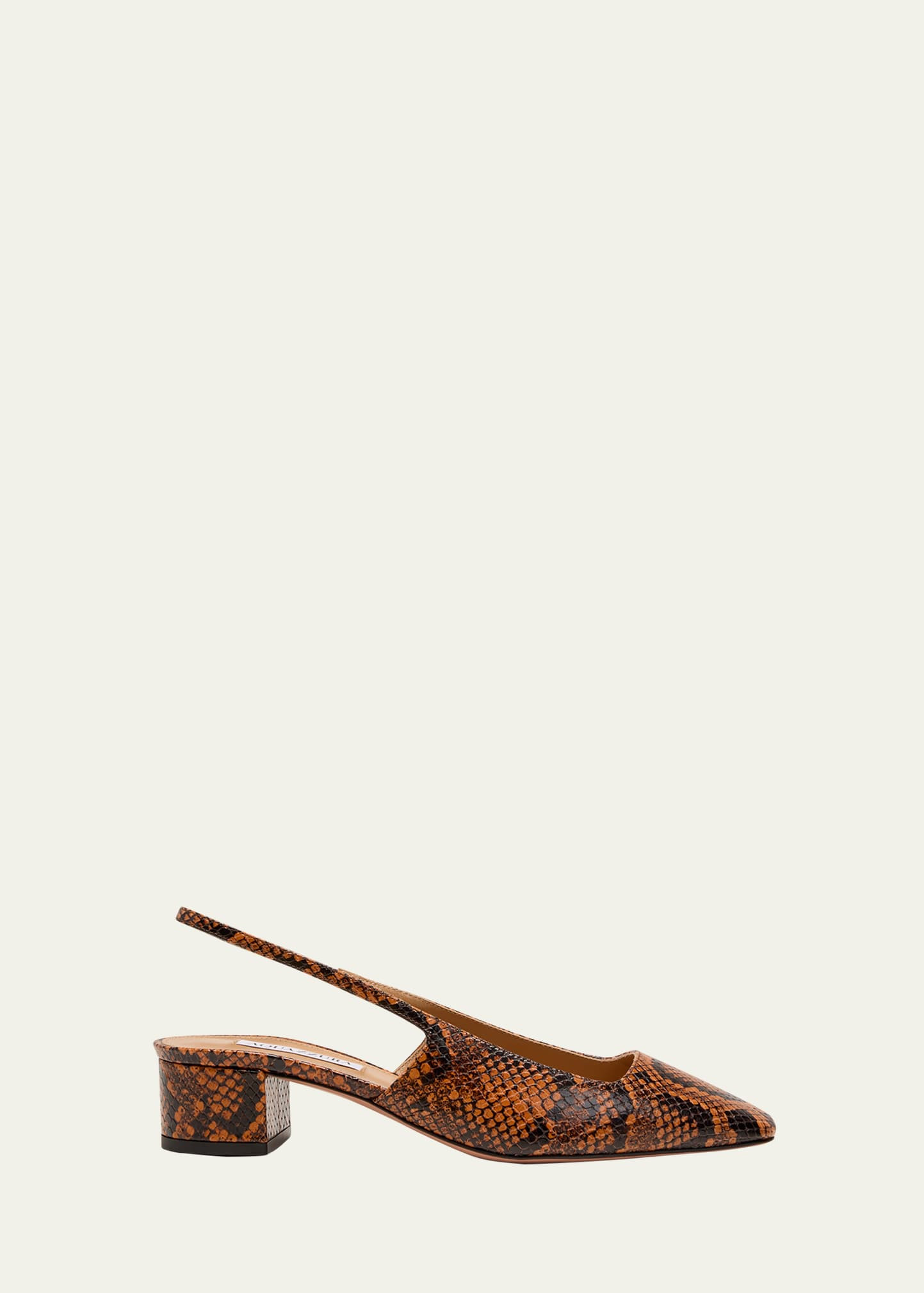 Aquazzura Ginza Snake-Embossed Slingback Ballerina Pumps | Bergdorf Goodman