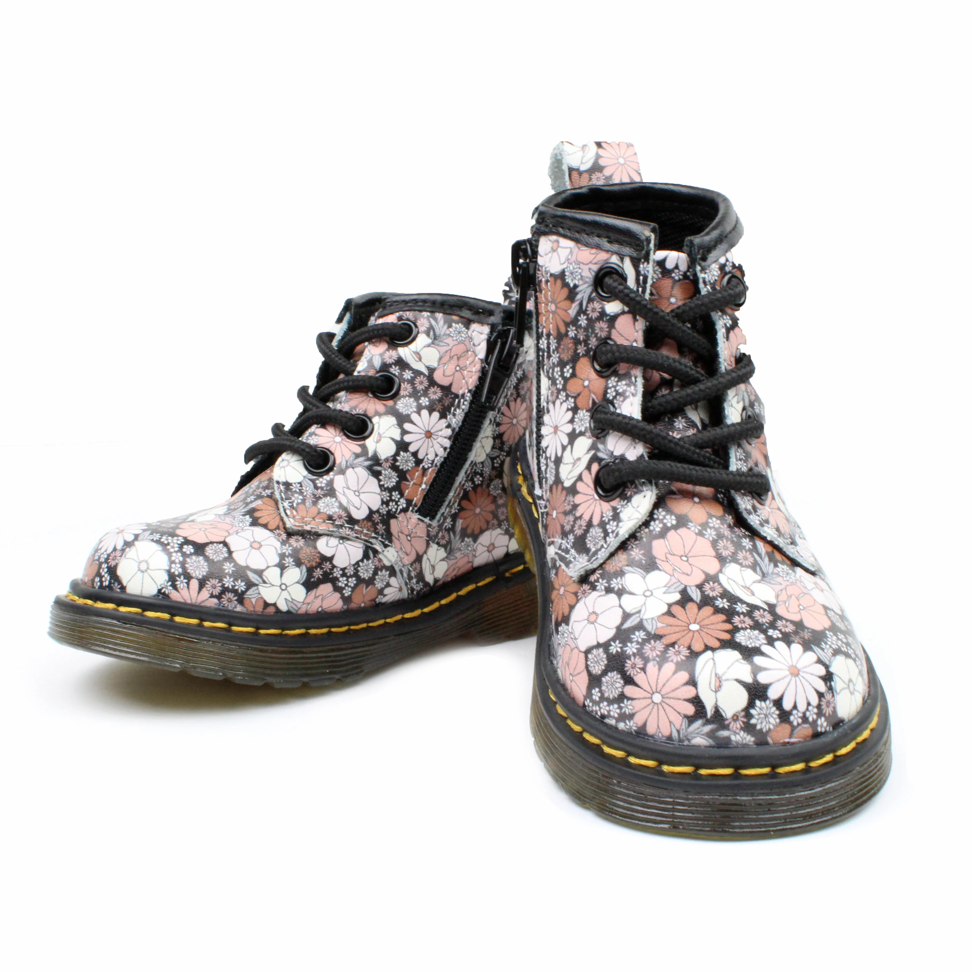 Black Floral - Combat Boot | Piper Finn