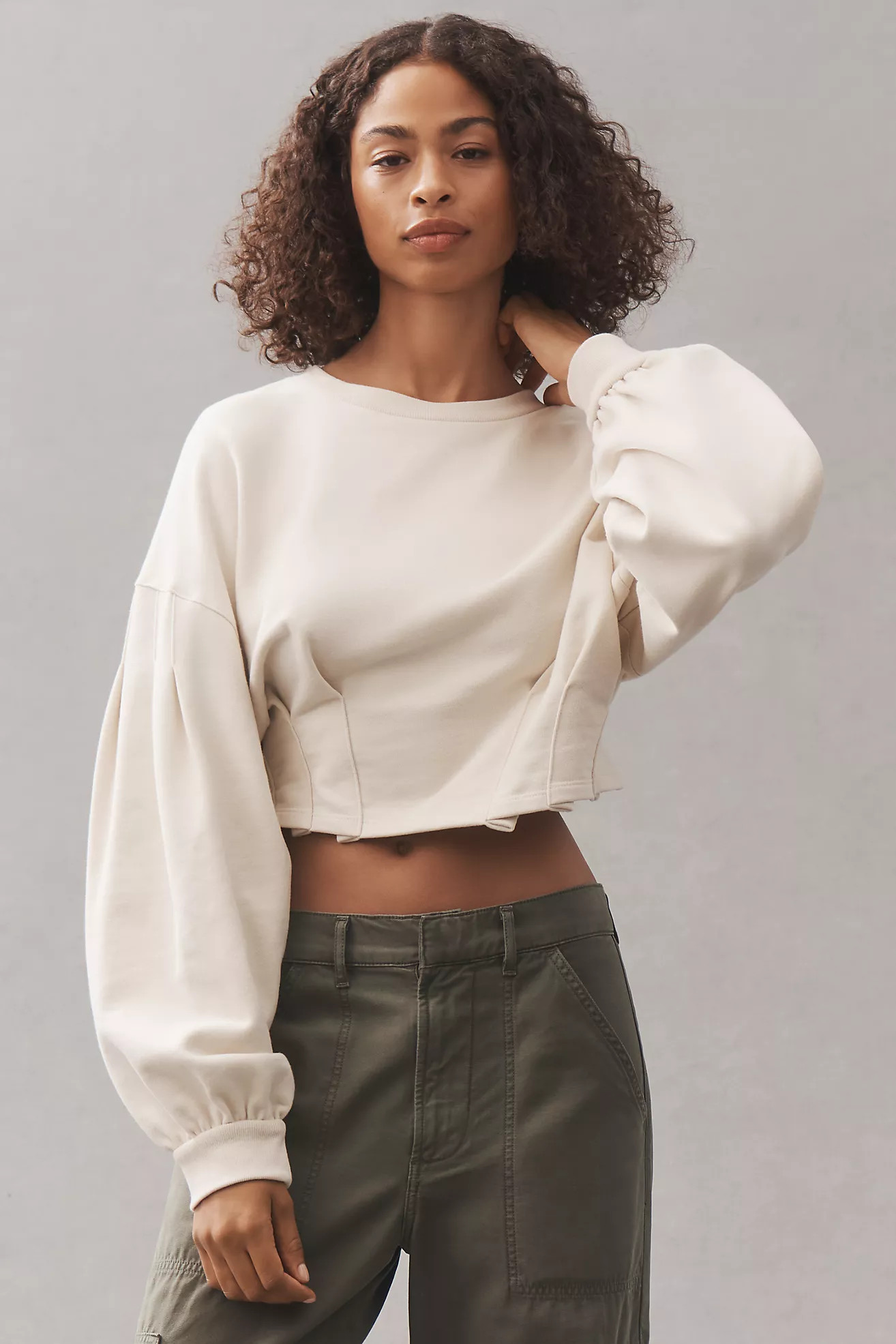 By Anthropologie Waisted Crop Sweatshirt | Anthropologie (US)