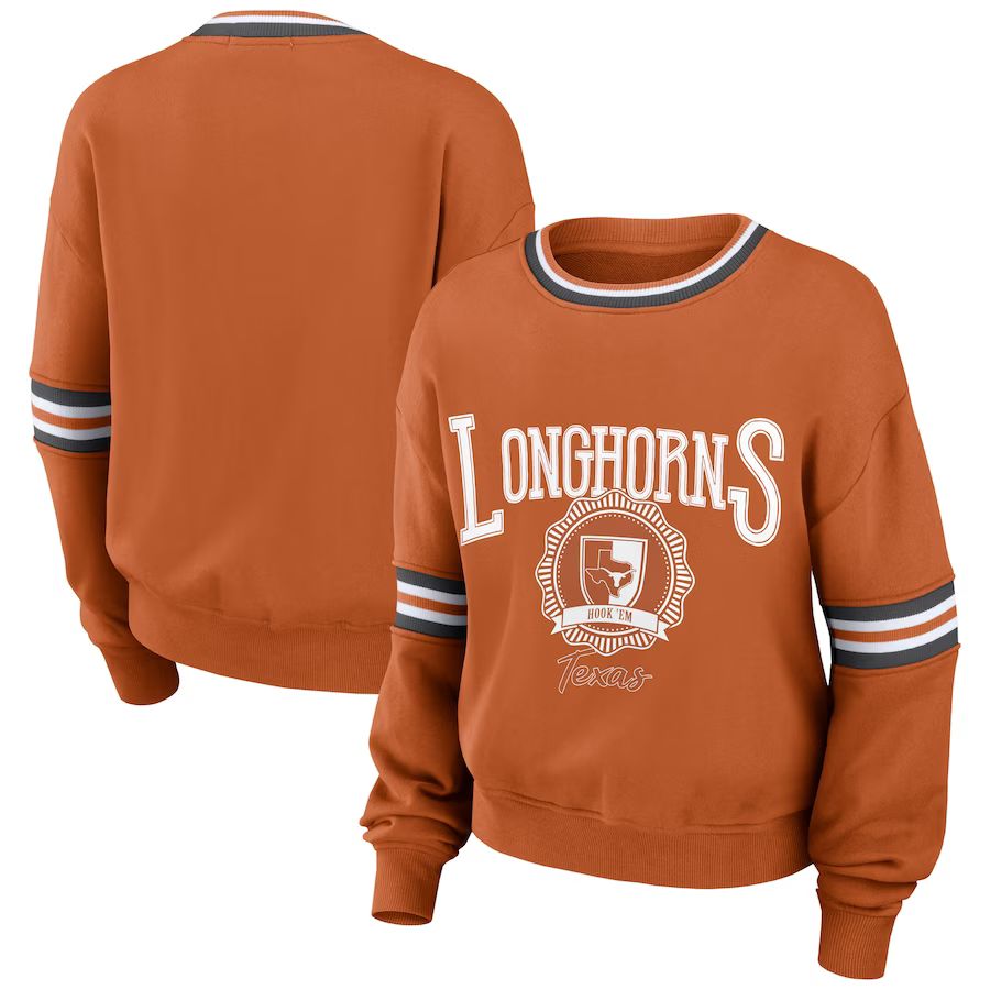 Texas Longhorns WEAR by Erin Andrews Women's Vintage Pullover Sweatshirt - Orange | Fanatics
